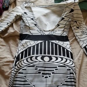 Black and white fitted dress